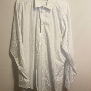 Calvin Klein White Patterned Dress Shirt